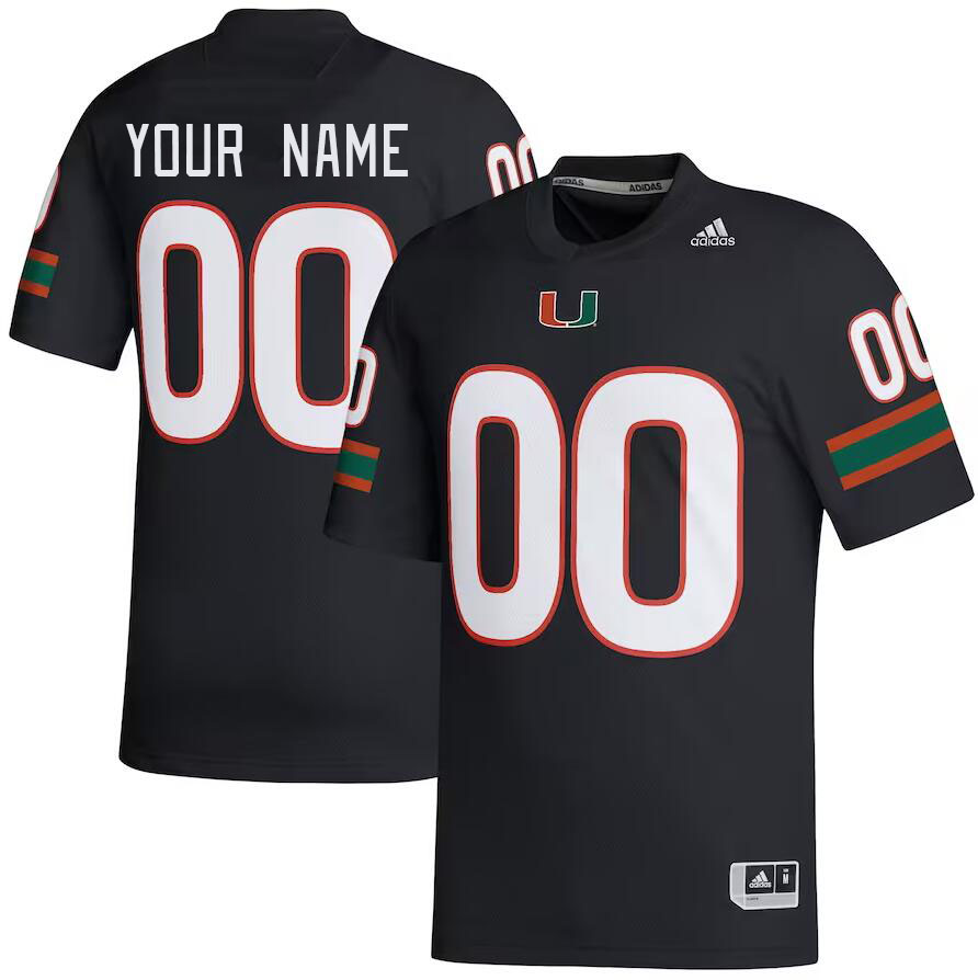 Custom Miami Hurricanes Name And Number College Football Jerseys Stitched-Black